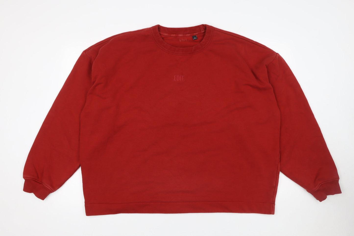 Next Men's Red Crew Neck Sweatshirt L Cotton Casual Pullover