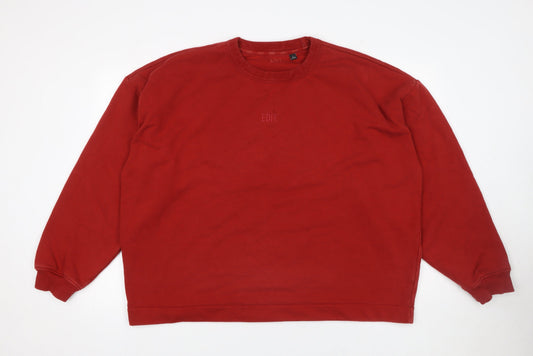 Next Men's Red Crew Neck Sweatshirt L Cotton Casual Pullover
