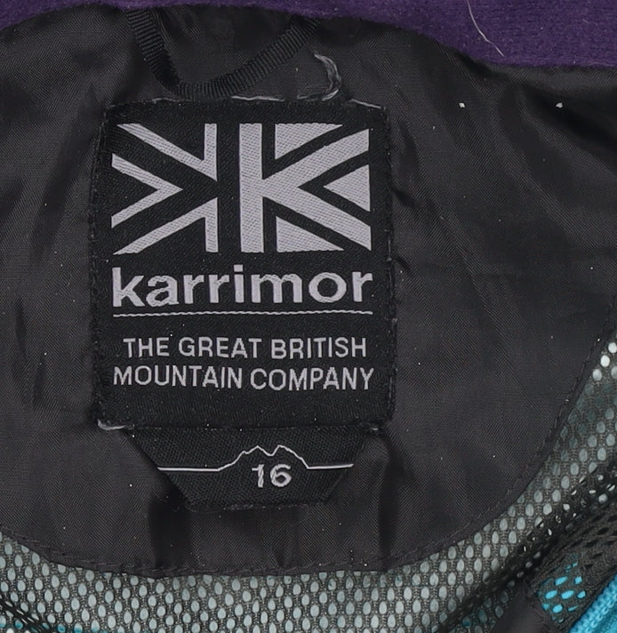 Karrimor Womens Blue Waterproof Hooded Rain Jacket Size 16
