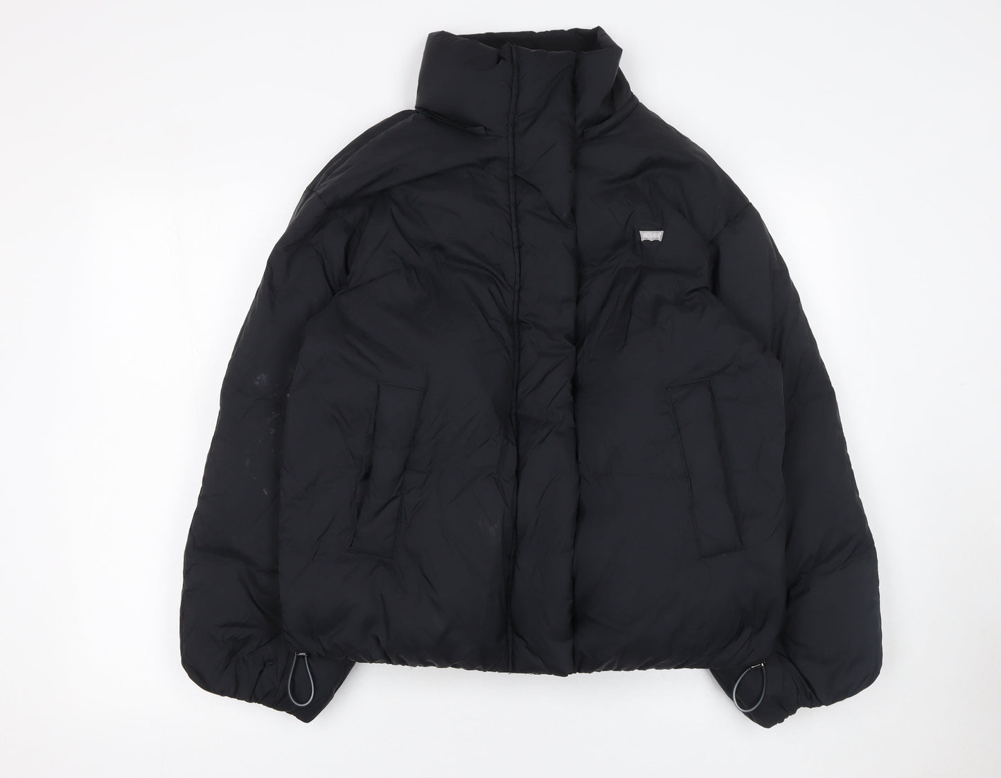Levi's Women's Black Puffer Jacket Small Polyester Zip Winter Warm Coat