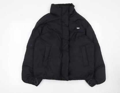 Levi's Women's Black Puffer Jacket Small Polyester Zip Winter Warm Coat