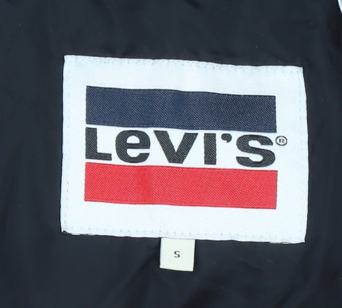 Levi's Women's Black Puffer Jacket Small Polyester Zip Winter Warm Coat