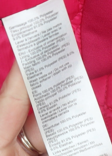 Quechua Women's Pink Size 8 Slim Fit Insulated Full Zip Hiking Jacket