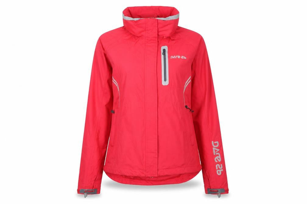 Dare 2b Women's Red Waterproof Lightweight Outdoor Rain Jacket UK 12