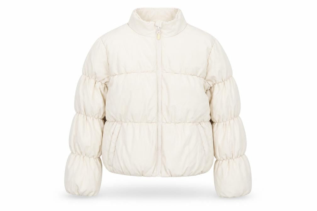 Matalan Girls Ivory Puffer Jacket 13 Years Short Zip Winter Coat