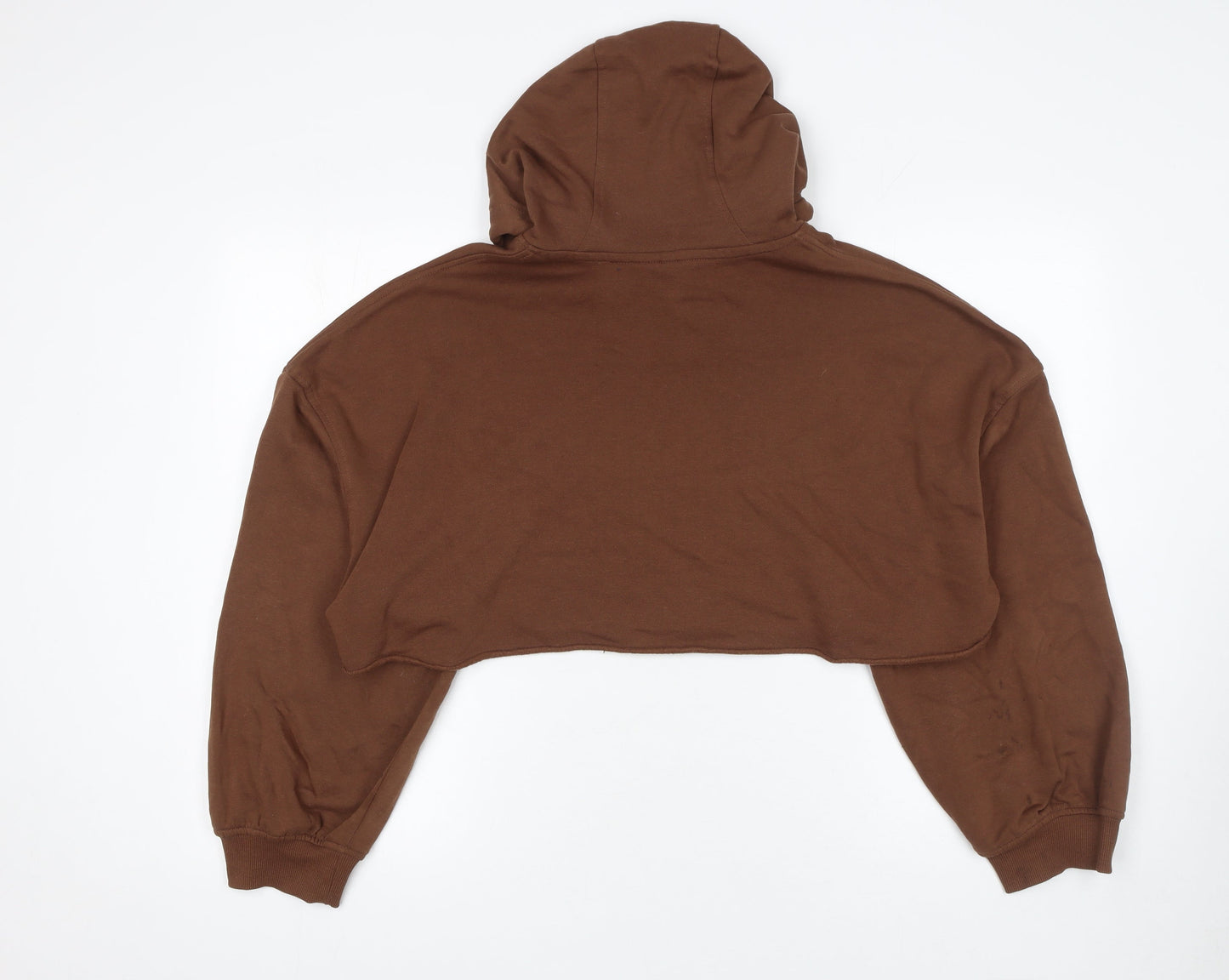 H&M Divided UCLA Brown Cropped Hoodie Women M Pullover Graphic Print