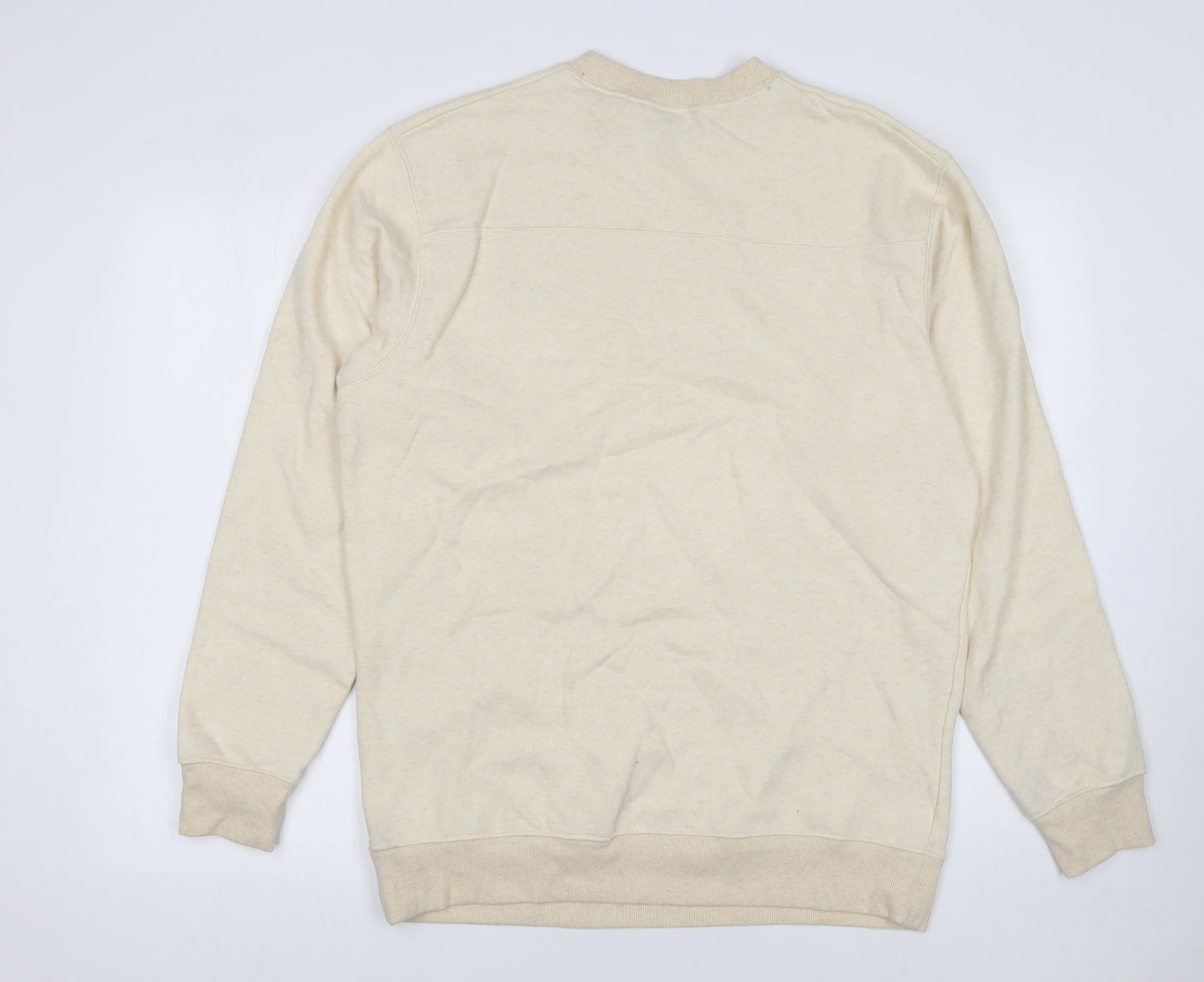 Columbia Men Beige Cotton Blend Crew Neck Sweatshirt M