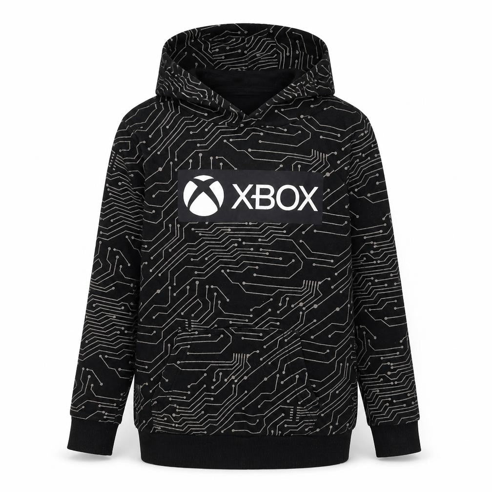 F&F Boys Black Xbox Pullover Hoodie 10-11 Years Graphic Gamer Sweatshirt