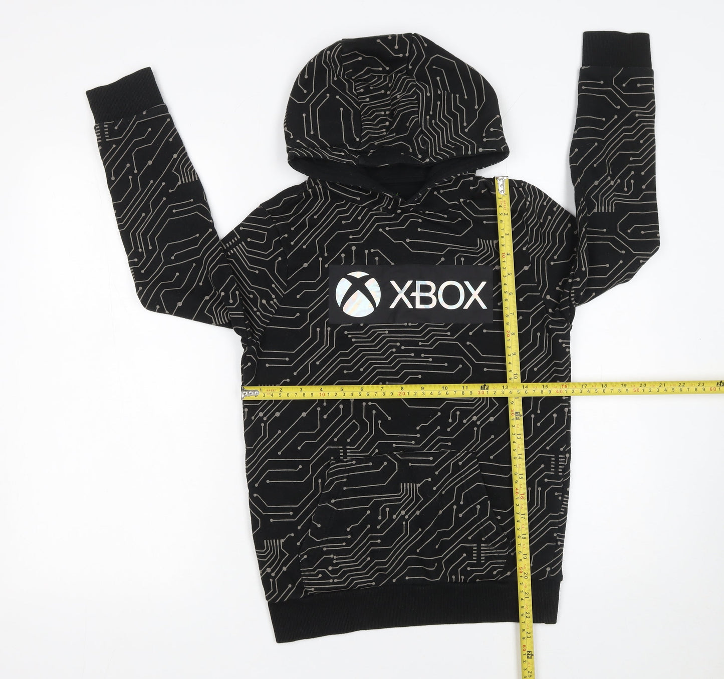 F&F Boys Black Xbox Pullover Hoodie 10-11 Years Graphic Gamer Sweatshirt