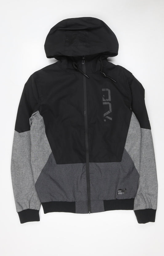 DRV Men’s Grey Windbreaker Hooded Full Zip Jacket Size M