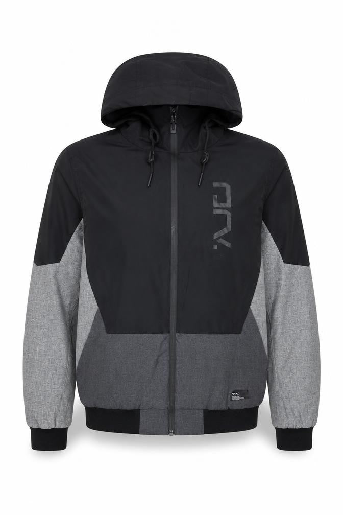 DRV Men’s Grey Windbreaker Hooded Full Zip Jacket Size M