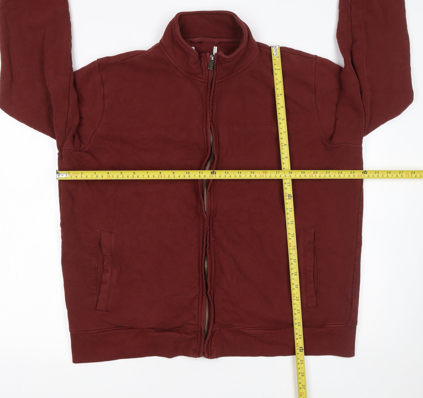 Marks and Spencer Men’s Red 2XL Full Zip Cotton Sweatshirt