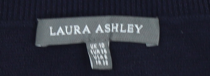 Laura Ashley Women Blue Cotton Modal Long Sleeve Jumper UK 10
