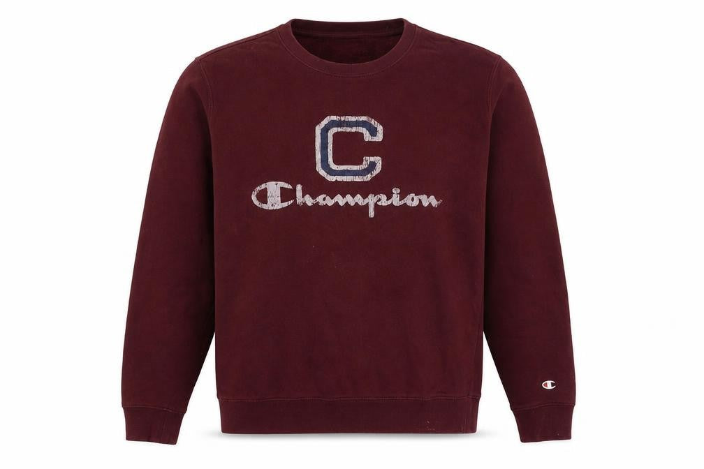 Champion Women’s Burgundy Pullover Sweatshirt Medium Cotton Blend Graphic Logo