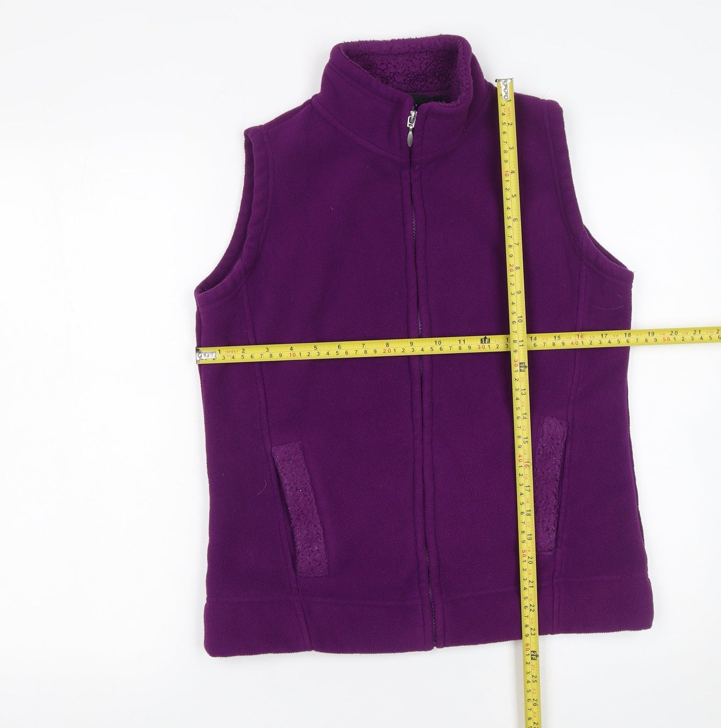 ISLE Essentials Women’s Purple Fleece Zip Waistcoat S 10-12