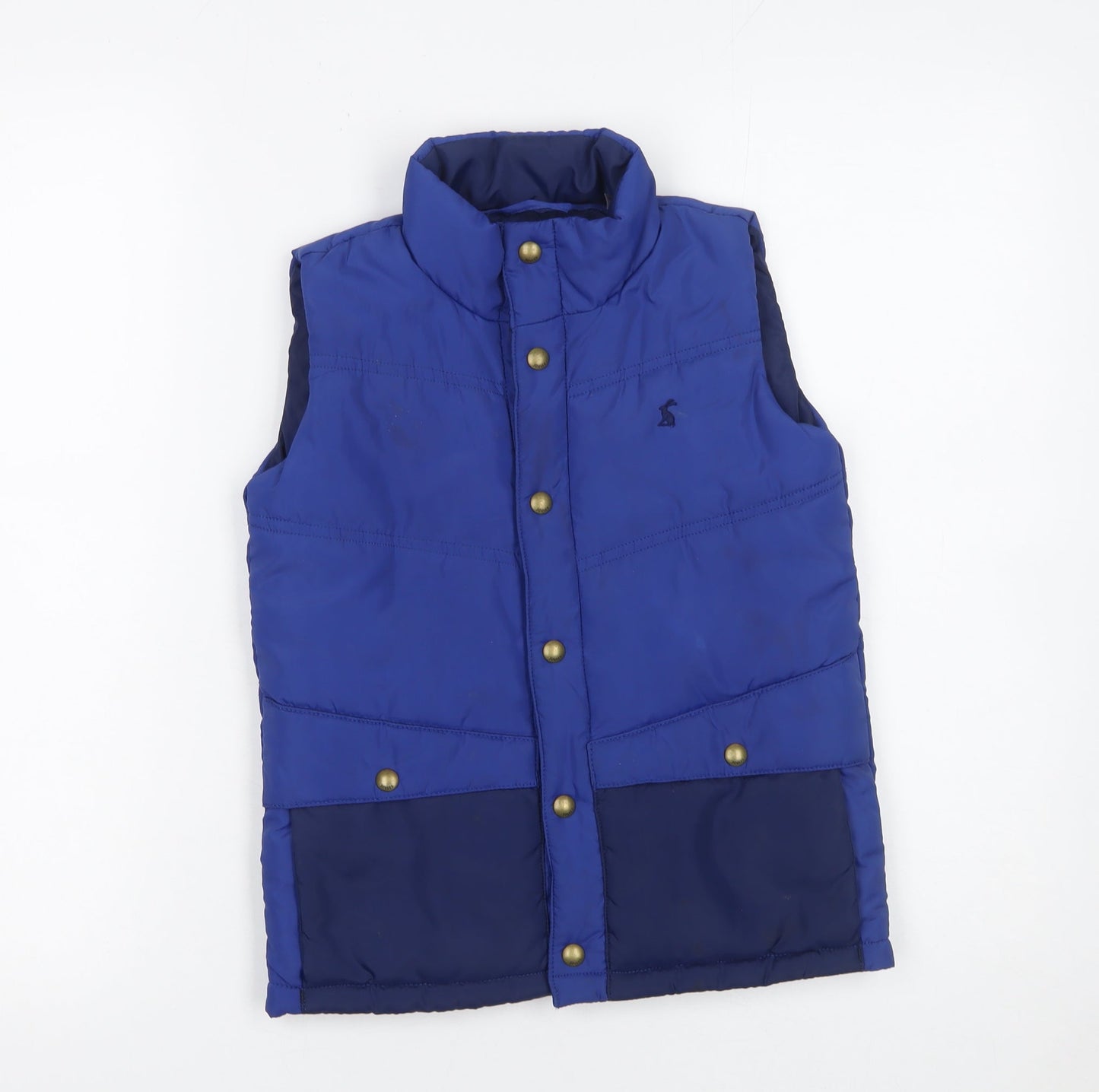 Joules Boys Blue Padded Bodywarmer Gilet 7 Years Polyester Snap Fastening