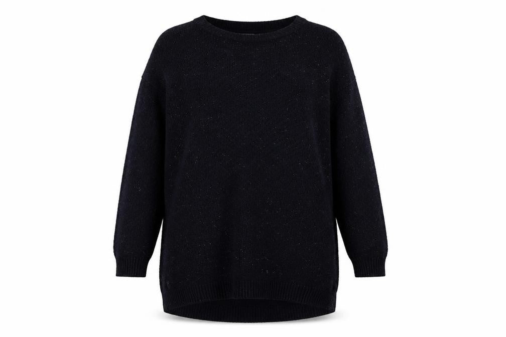 FatFace Womens Blue Crew Neck Long Sleeve Wool Blend Pullover Jumper Size 12