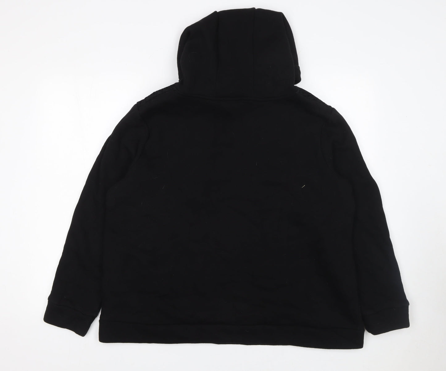 Gallery Womens Black Large Pullover Hoodie with Lace Detail