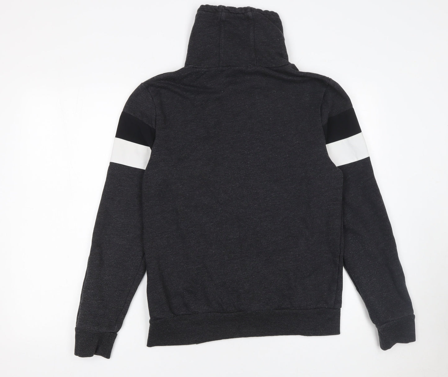 H&M Mens Black High Neck Pullover Sweatshirt Size S Regular Fit