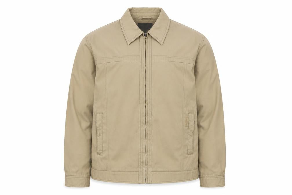 Bosideng Men's Beige Cotton Full Zip Casual Jacket Size L