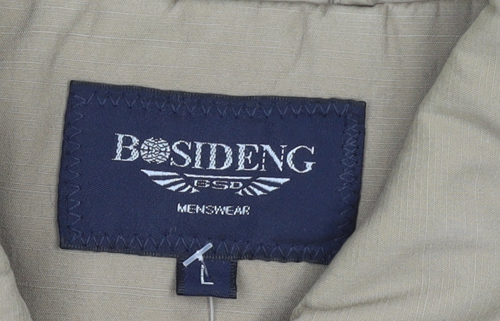 Bosideng Men's Beige Cotton Full Zip Casual Jacket Size L