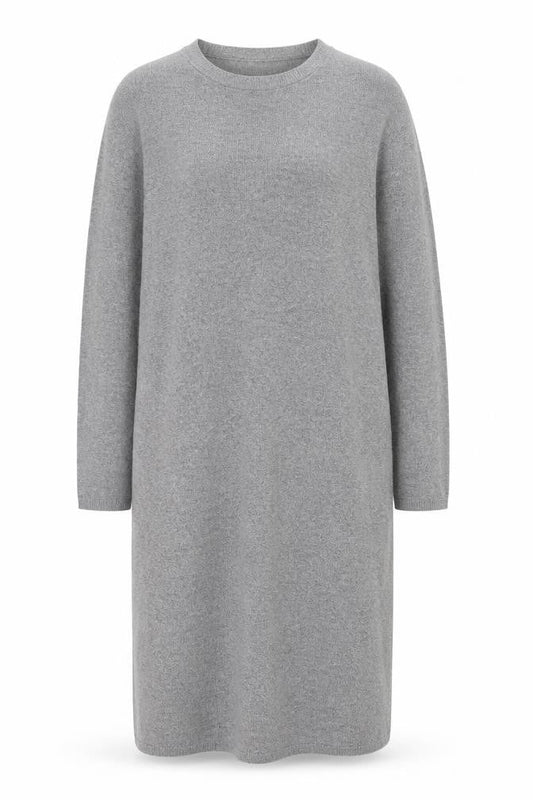 Zara Women Grey Wool Blend Long Sleeve Midi Jumper Dress Size 12