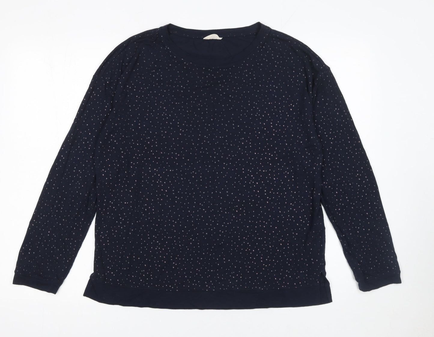 Hush Women's Blue Polka Dot Long Sleeve Jersey T-Shirt Size S
