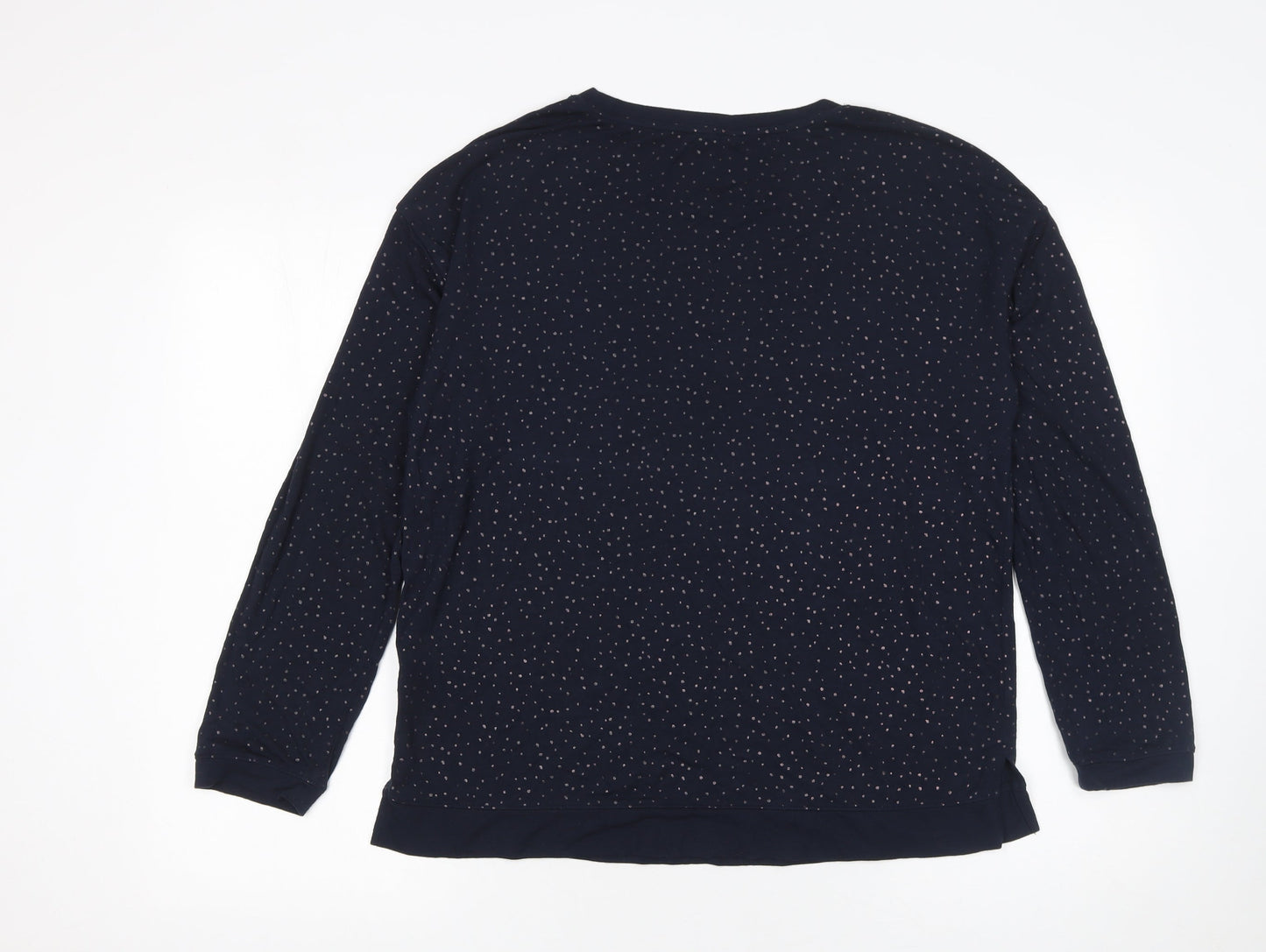 Hush Women's Blue Polka Dot Long Sleeve Jersey T-Shirt Size S