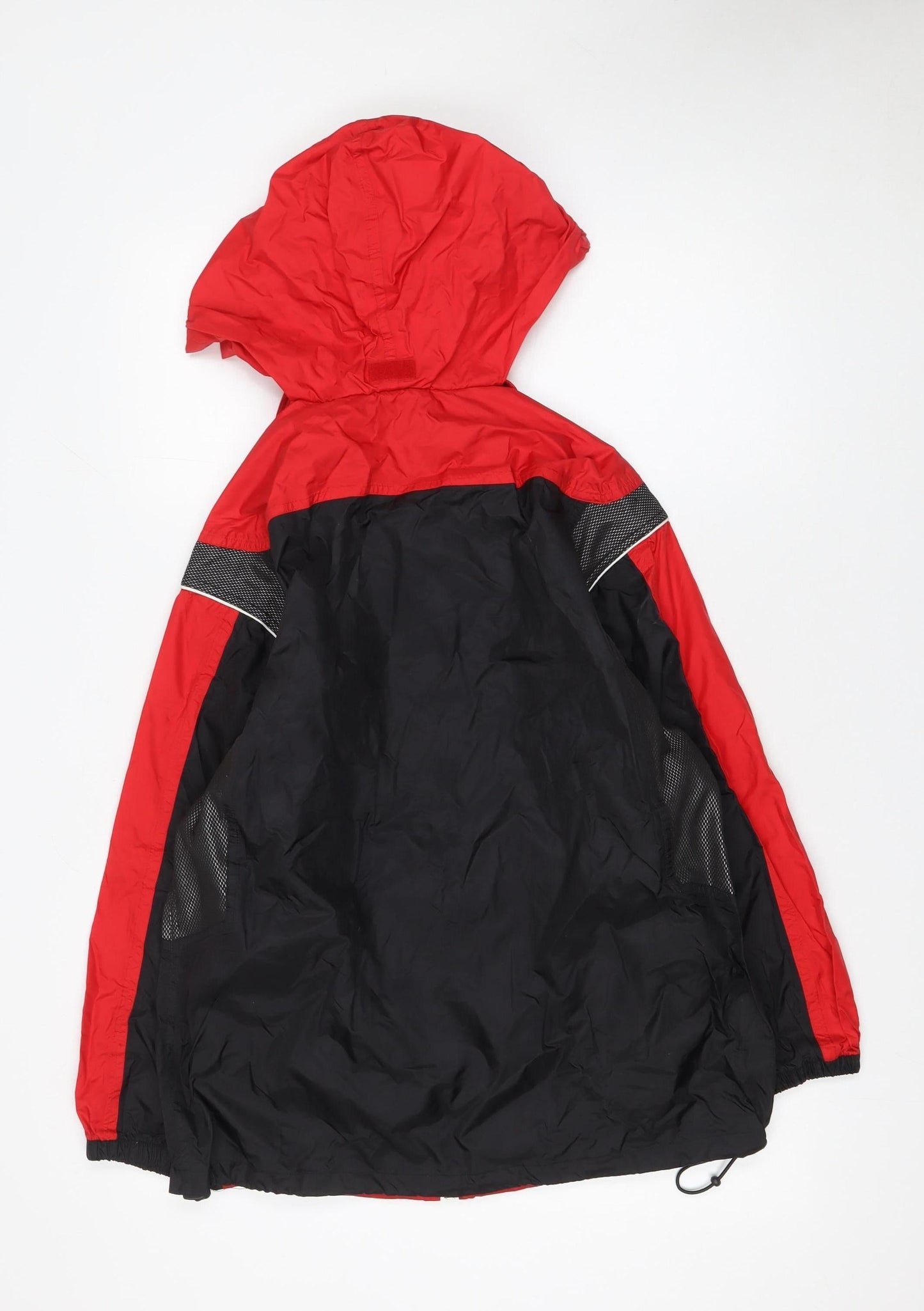 Erima Boys Red Black Windbreaker Hooded Jacket 11-12 Years