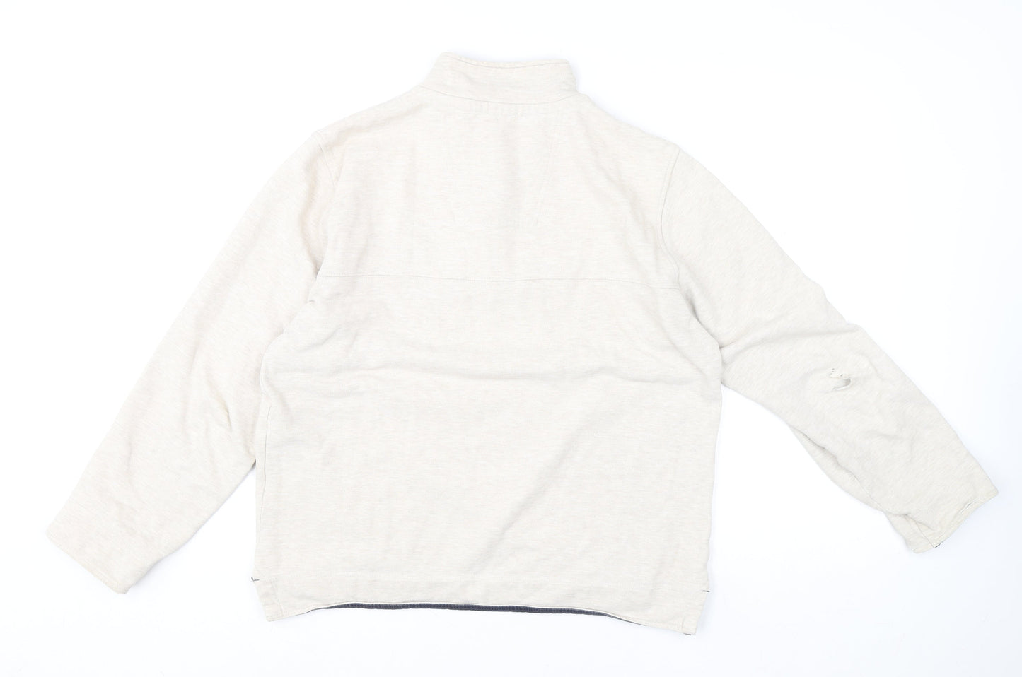Crew Clothing Company Men's Beige 1/4 Zip High Neck Sweatshirt M