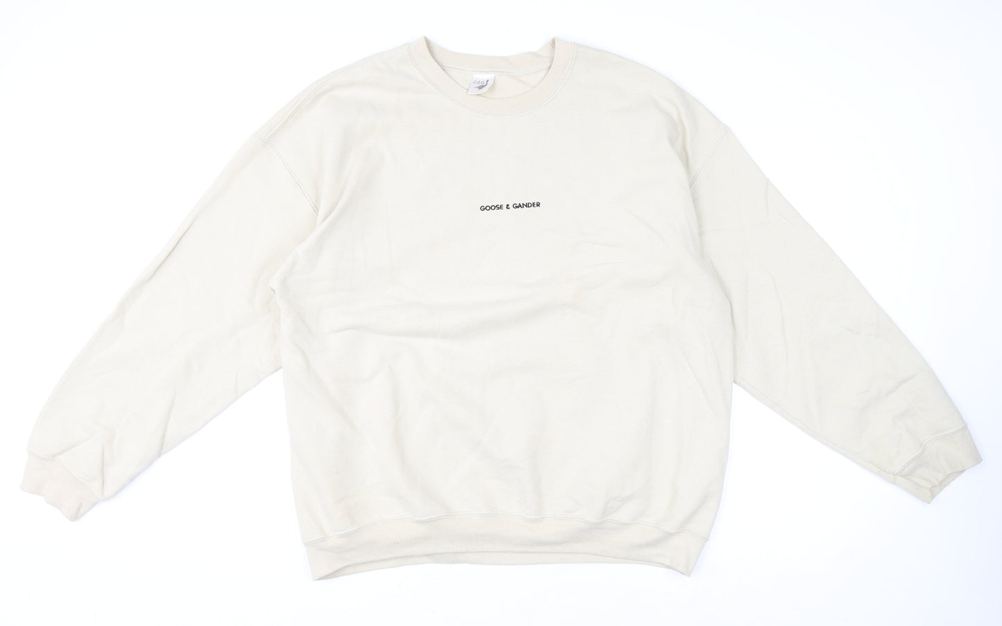 Goose & Gander Women Beige XL Pullover Sweatshirt Crew Neck Casual
