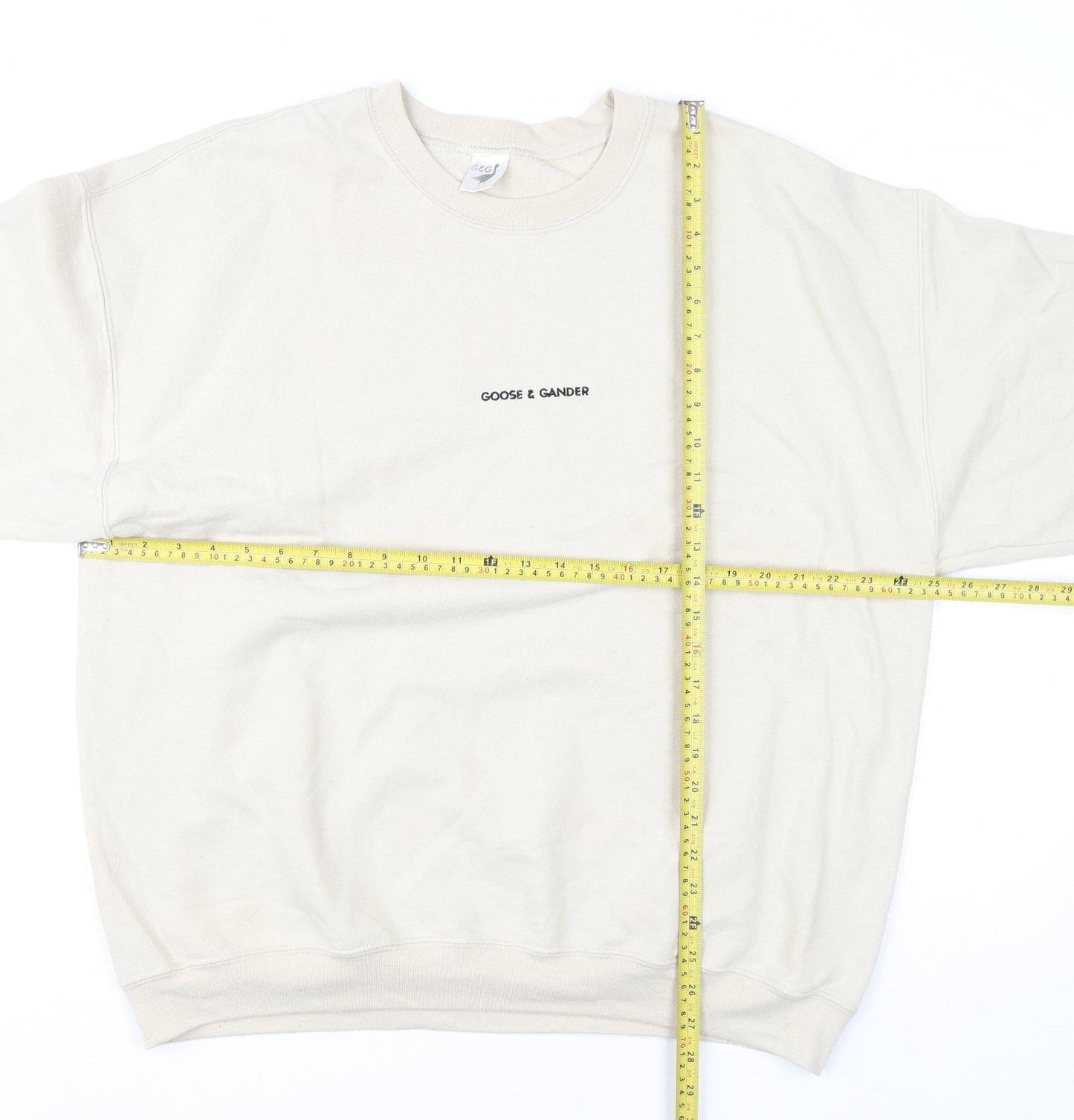 Goose & Gander Women Beige XL Pullover Sweatshirt Crew Neck Casual