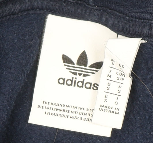 Adidas Men's Blue Pullover Hoodie M Logo Fleece Sportswear