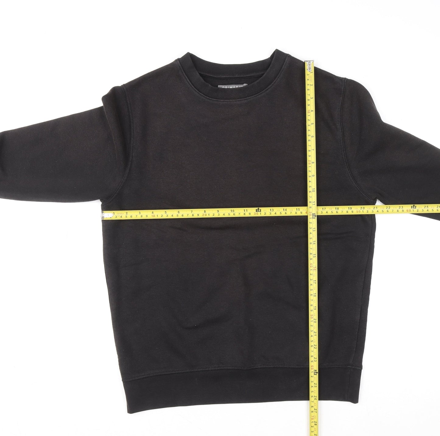 Primark Men Black Medium Pullover Sweatshirt Crew Neck Fleece