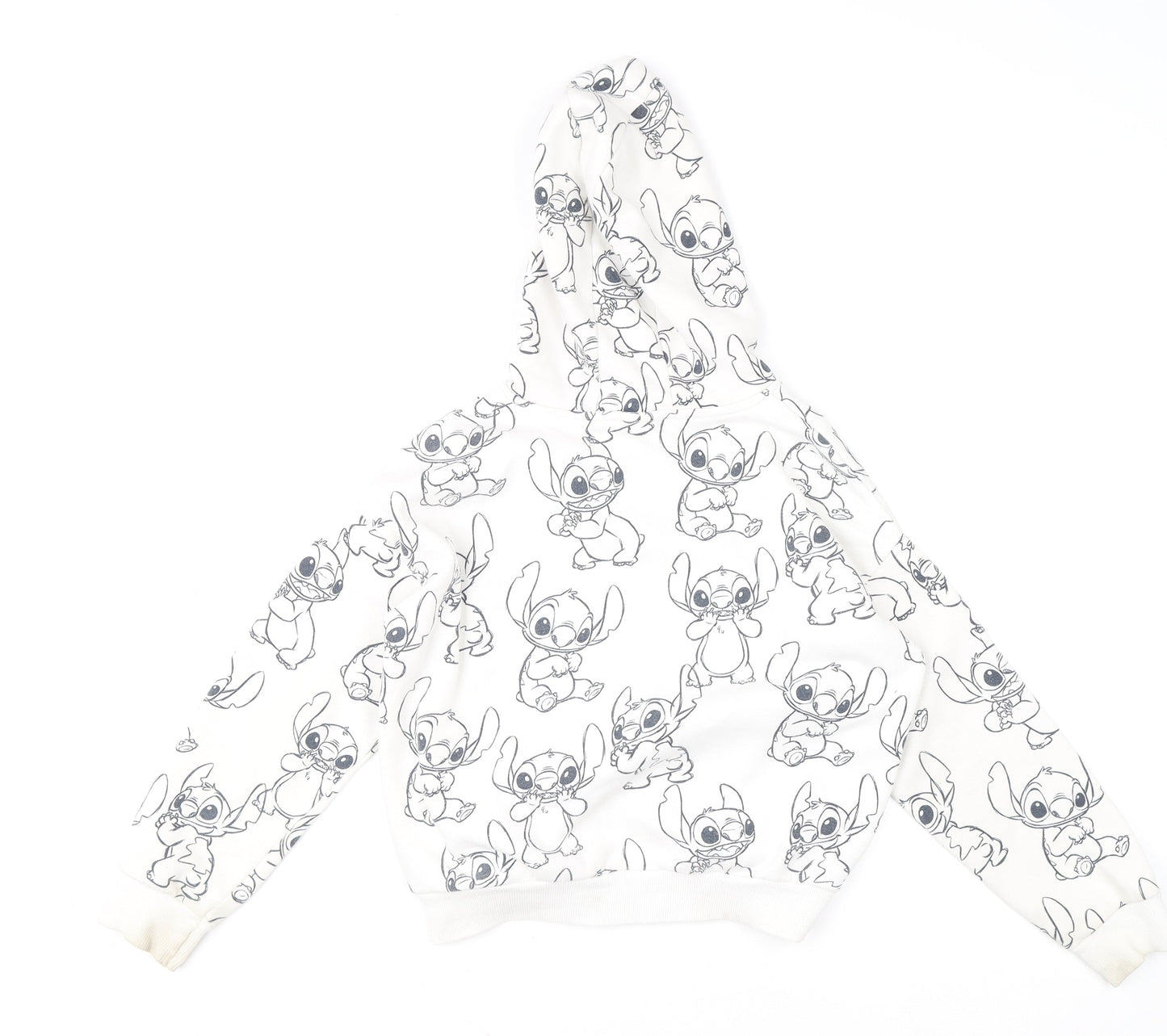 Disney Stitch Boys Ivory Hoodie 8-9 Years Pullover Graphic Print George