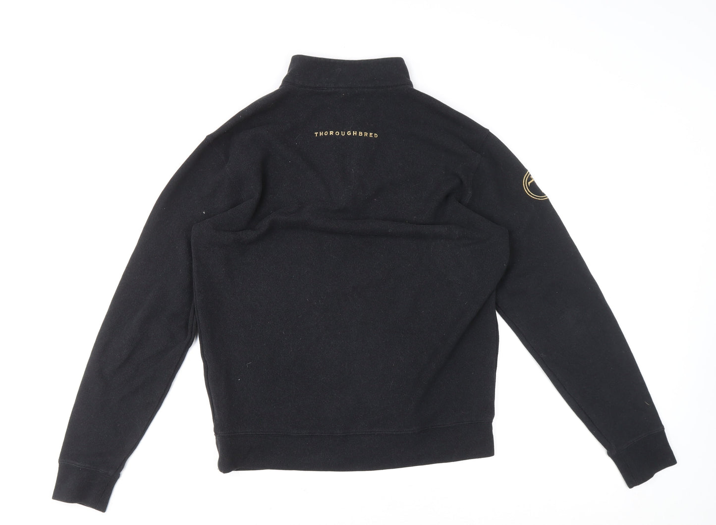 Peter Millar Men's Black S 1/4 Zip Mock Neck Sweatshirt
