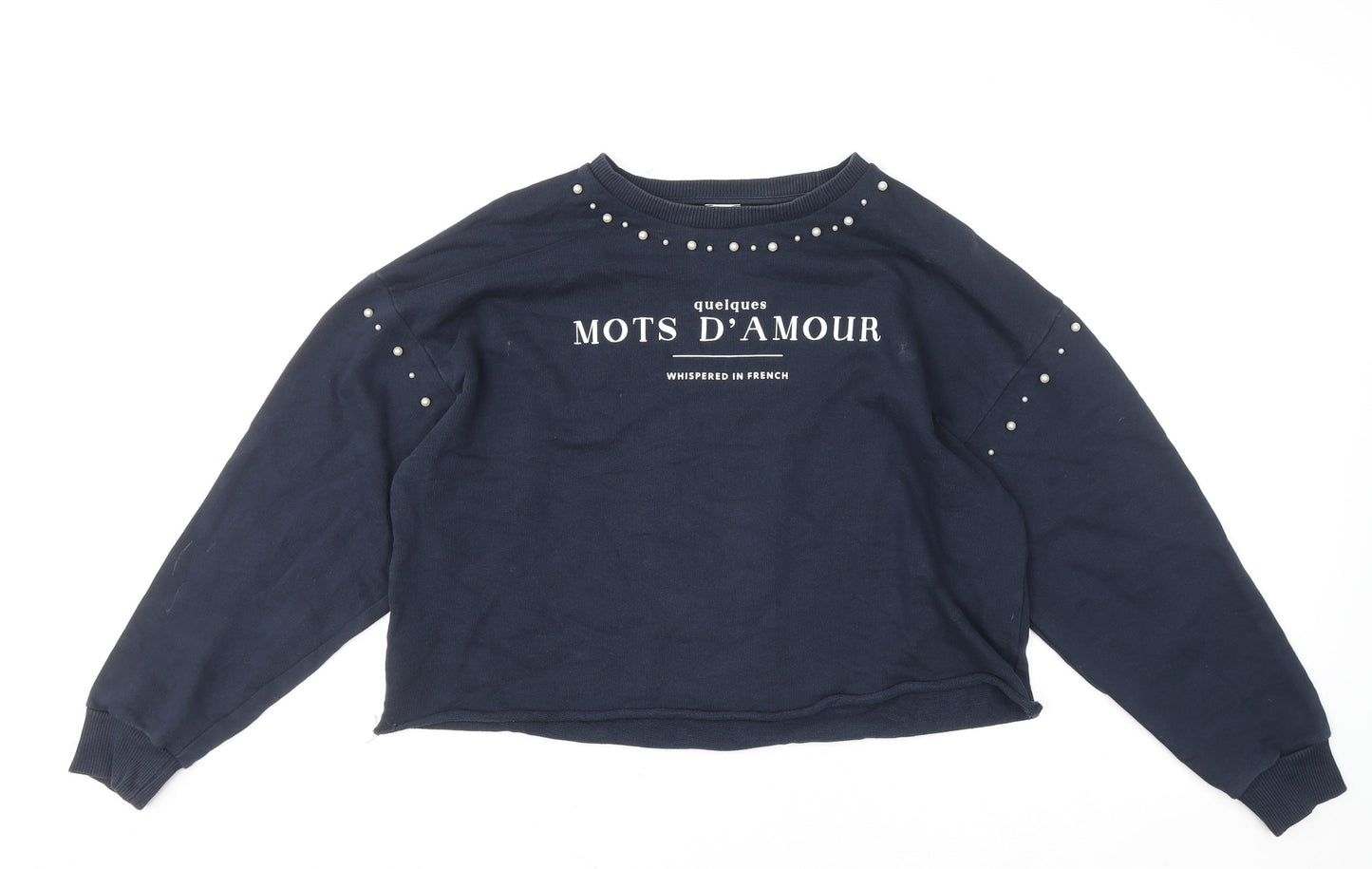 River Island Womens Navy Blue Studded Pullover Sweatshirt M