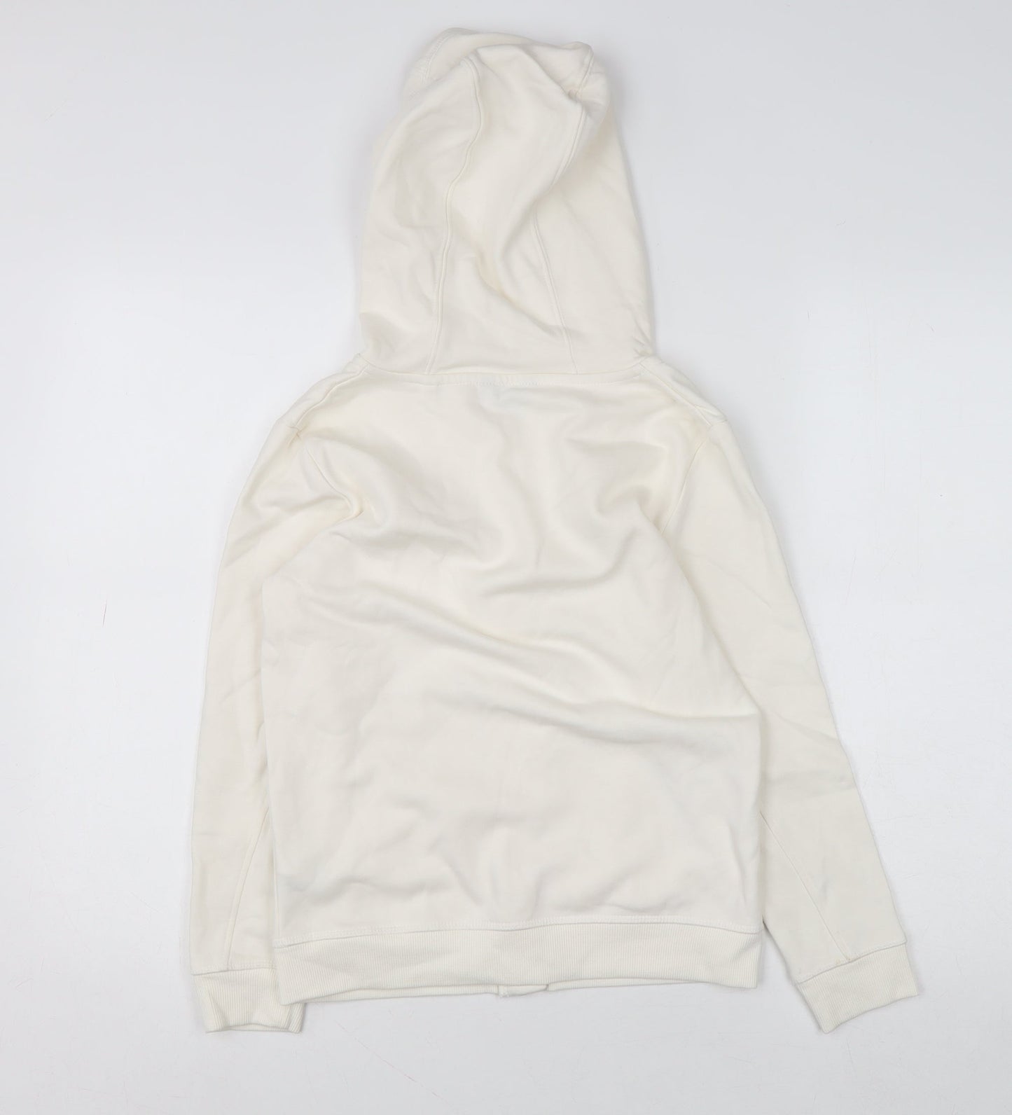 NEXT Girls Ivory Full Zip Hoodie 9 Years Cotton Blend Casual Sweatshirt