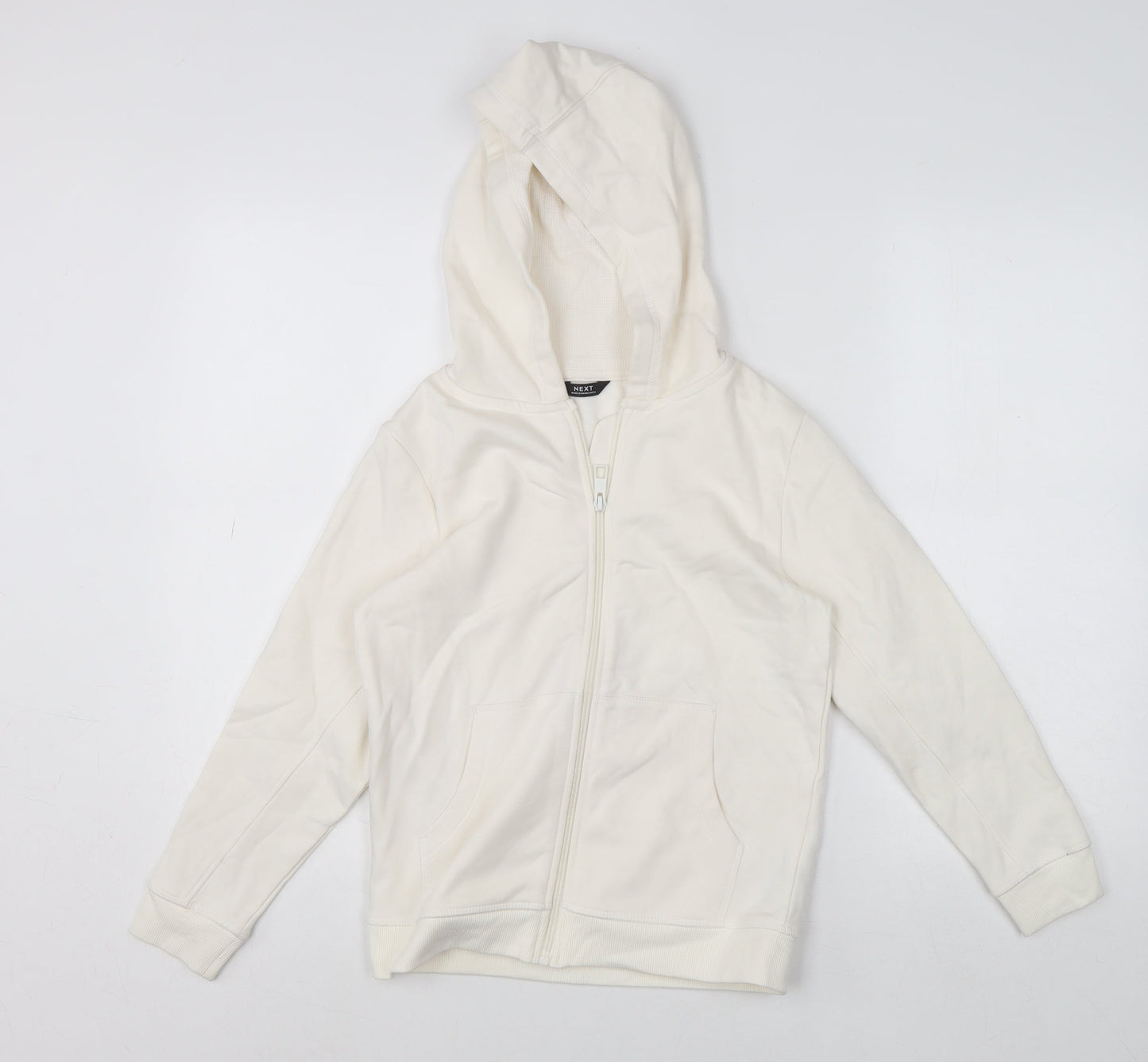 NEXT Girls Ivory Full Zip Hoodie 9 Years Cotton Blend Casual Sweatshirt