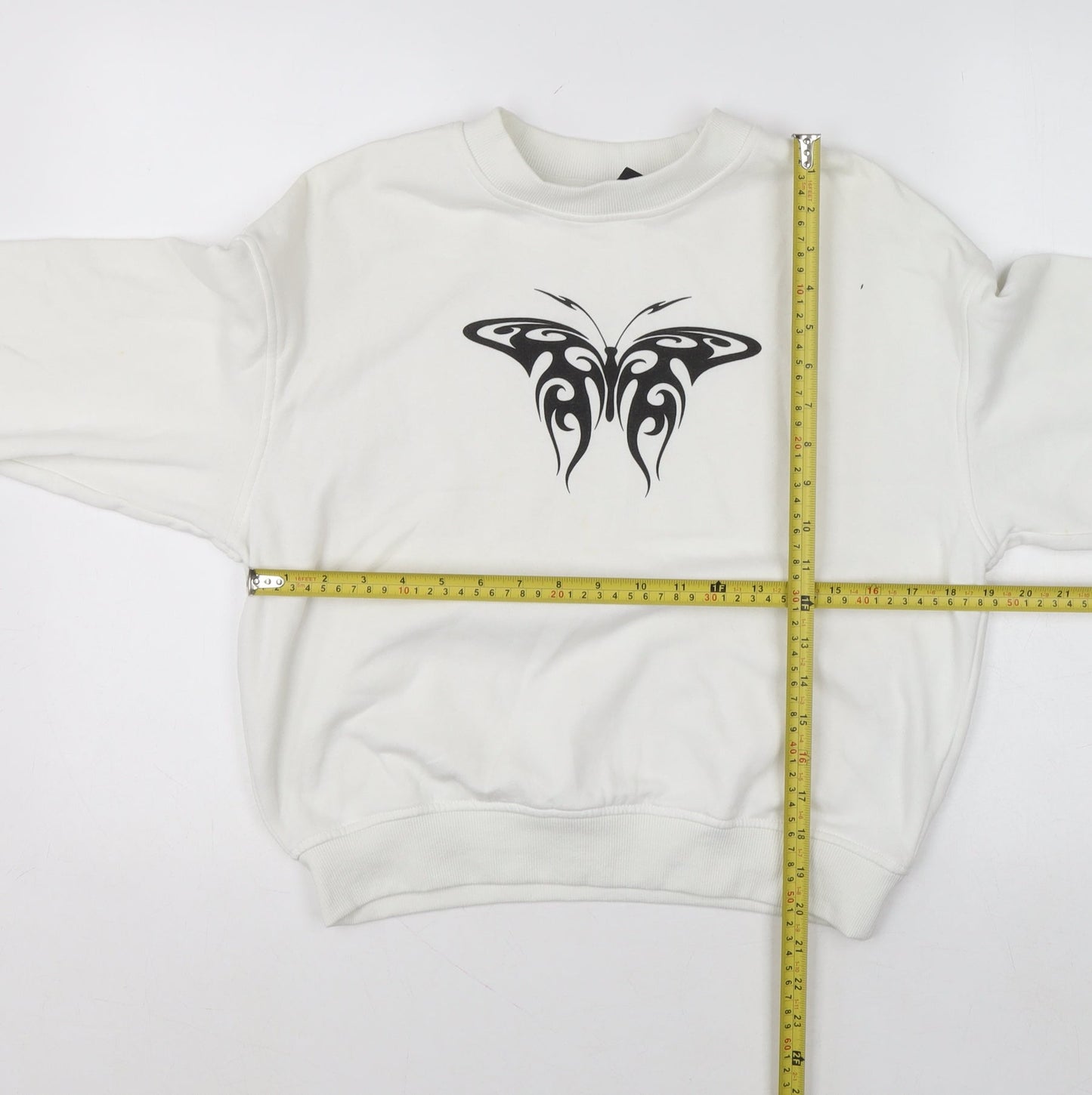 H&M Divided Womens White Butterfly Graphic Sweatshirt Size 8