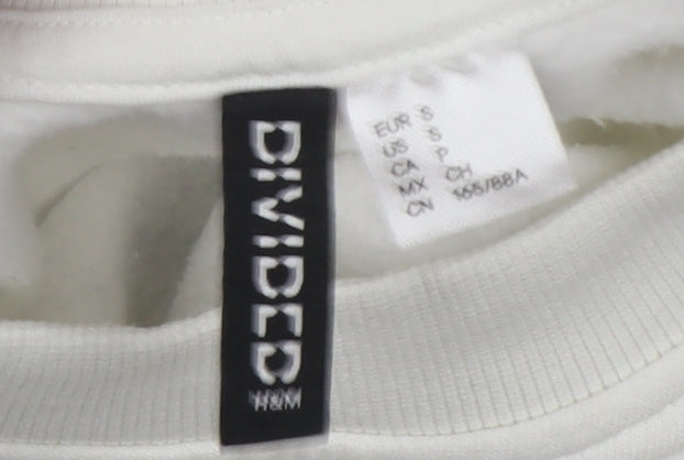 H&M Divided Womens White Butterfly Graphic Sweatshirt Size 8