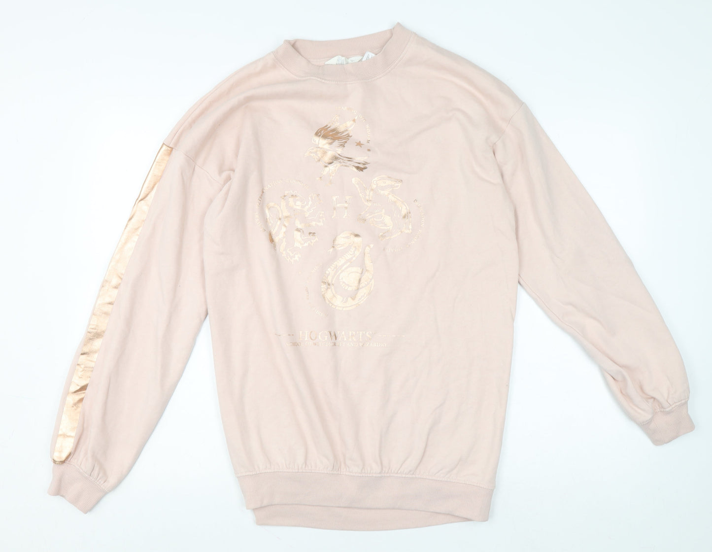 H&M Teens Pink Hogwarts Sweatshirt 14Y+ Cotton Blend