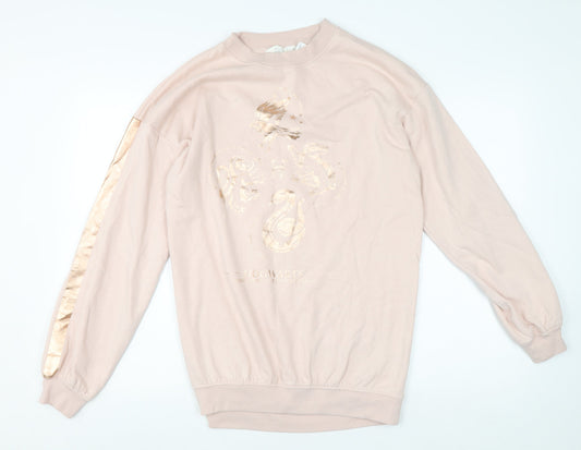 H&M Teens Pink Hogwarts Sweatshirt 14Y+ Cotton Blend