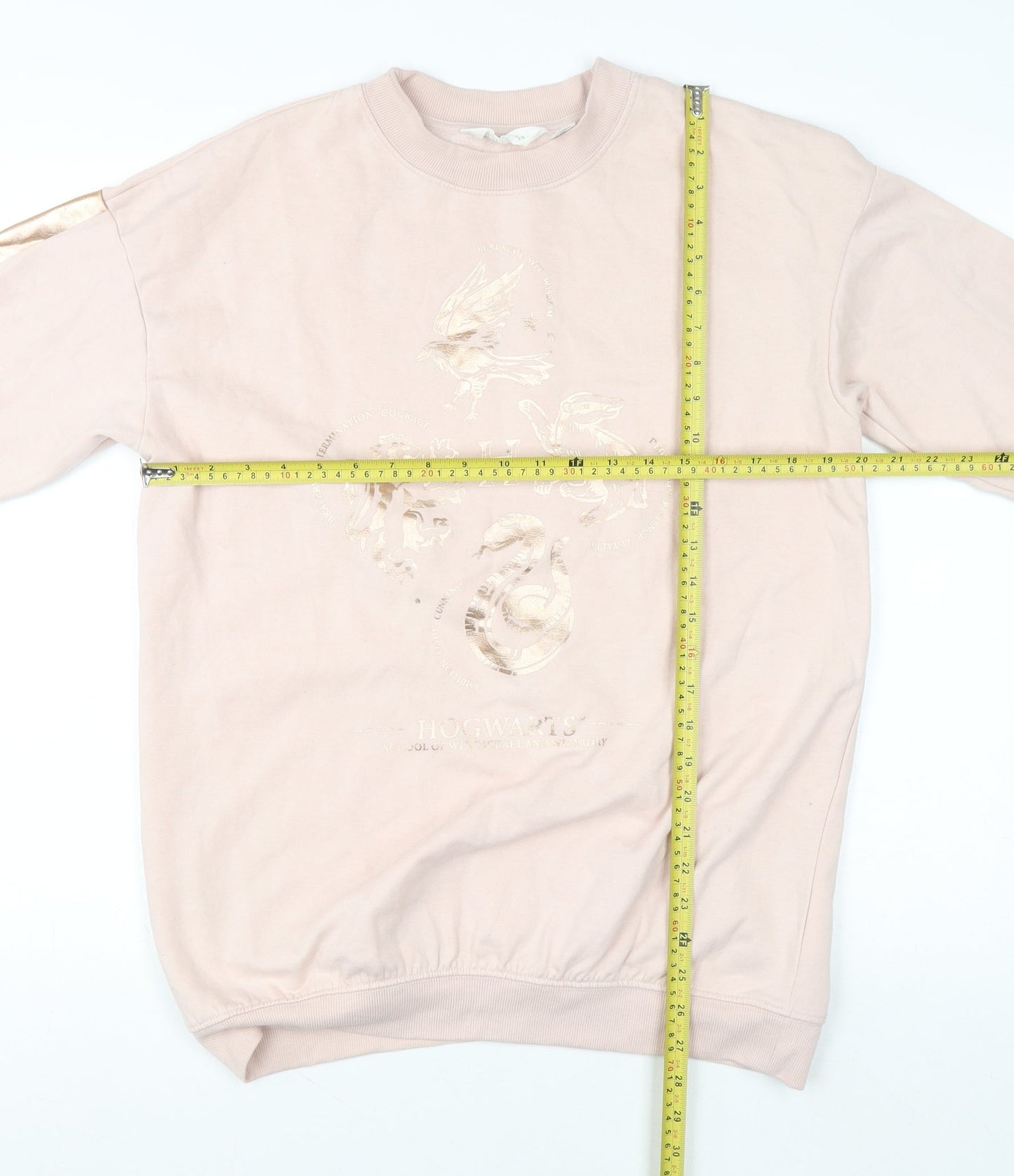 H&M Teens Pink Hogwarts Sweatshirt 14Y+ Cotton Blend