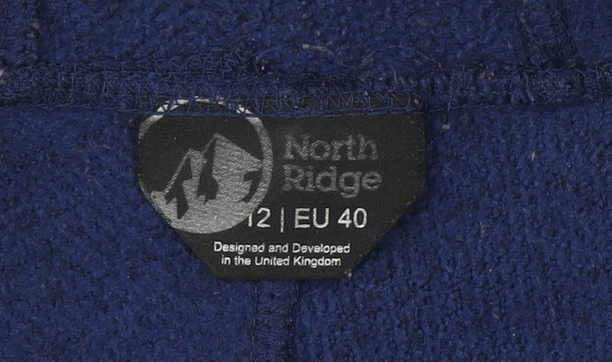 North Ridge Womens Blue Size 12 Hooded Fleece Windbreaker Jacket