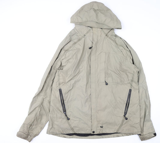 Wäfo Men's Beige Waterproof Hiking Parka Jacket 2XL Hooded Windproof