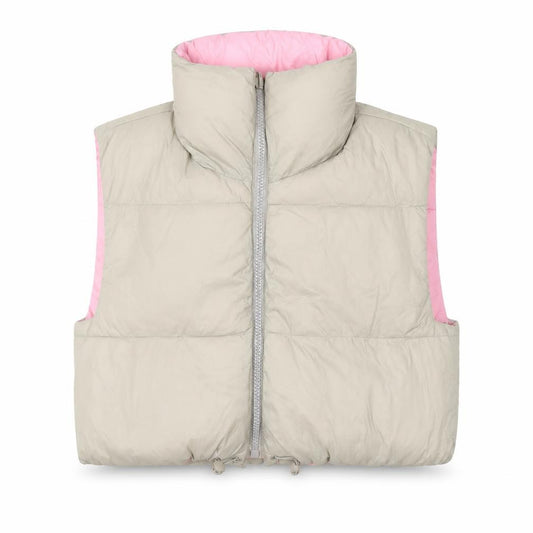 Zara Women Beige Puffer Waistcoat Gilet Size 14 Lightweight Zip