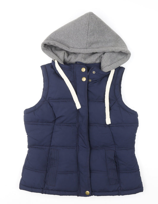 George Women’s Blue Puffer Hooded Waistcoat Size 14