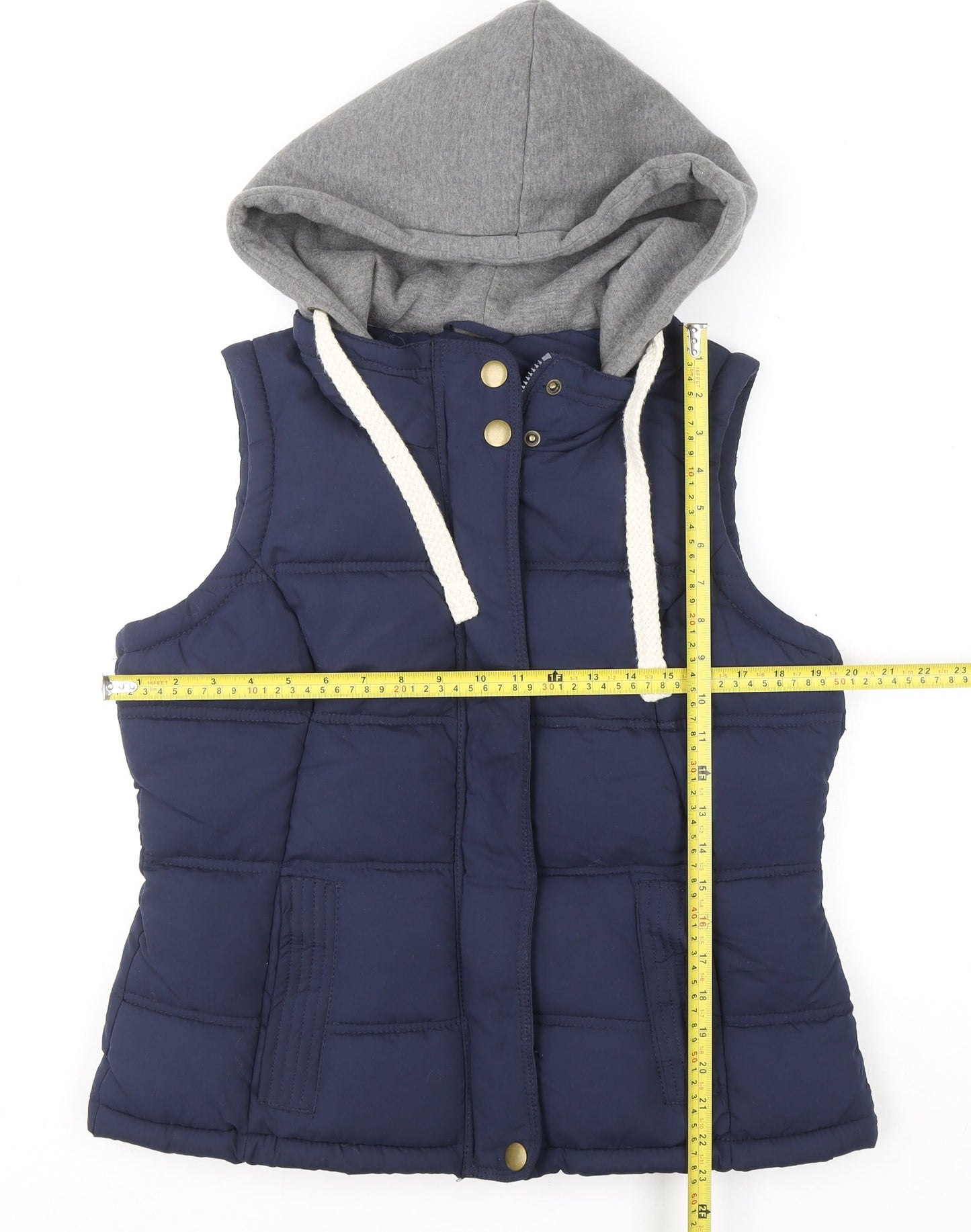 George Women’s Blue Puffer Hooded Waistcoat Size 14