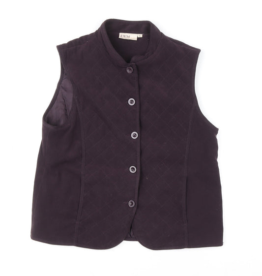 EWM Women Black Quilted Sleeveless Waistcoat S Classic Polyester